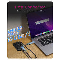 ICY BOX M.2 NVMe/SATA SSD Gehäuse mit Kartenleser 2x SD 4.0, Host USB 3.2 Gen 2 Type-C+A 10 Gbit/s – Ansicht 5