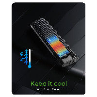 ICY BOX M.2 NVMe & SATA M.2 SSD Gehäuse, USB 3.2 (Gen 2) Type-C®/A, M-Key Sockel, Werkzeuglos, Schreibschutz – Ansicht 2