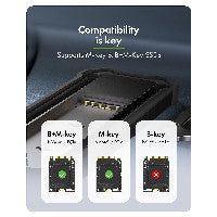 ICY BOX M.2 NVMe & SATA Gehäuse, staub- und stoßfest, USB 3.2 Gen 2, 10 Gbps – Ansicht 5
