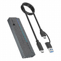 ICY BOX M.2 NVMe & SATA enclosure, RGB lighting, USB 3.2 Gen 2, 10 Gbps