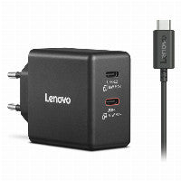 Lenovo N Lenovo Dual USB-C 65W GaN-Ladegerät/ Netzteil Schwarz inkl. USB-C Kabel (1,5m) – Ansicht 3