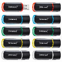 Intenso 3511561 USB-Stick 8 GB USB Typ-A 2.0 Schwarz, Rot, Grün, Transparent, Gelb, Blau