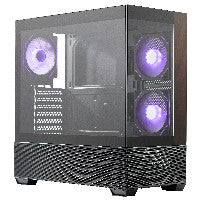 Midi Cooler Master Elite 690 Wood (schwarz/holz, Tempered Glass x 2)