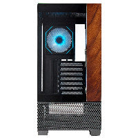Midi Cooler Master Elite 690 Wood (schwarz/holz, Tempered Glass x 2)