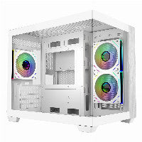 Cooler Master Elite 481 Wood Micro ATX Mini Tower White with Tempered Glass Side Panel and USB 3.2 Gen 2x2 Type-C, USB 3.2 Gen 1 Type-A