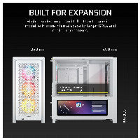 Midi CORSAIR Frame 4000D LCD RS ARGB Blanc Boîtier Gaming Moyen Tour ATX