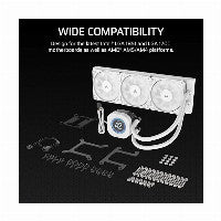 K Corsair Nautilus 360 LCD Liquid CPU Cooler White