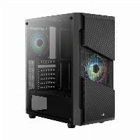 Aerocool Menace Saturn RGB ATX Mid Tower Black with Tempered Glass Side Panel and USB 3.2 Gen 1 Type-A