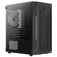 Aerocool Trinity Mini V2 MicroATX Mini Tower Black Tempered Glass Side Panel