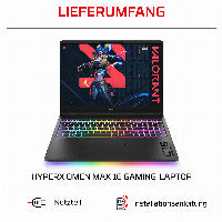 HP HyperX OMEN MAX 16 inch Gaming Laptop PC 16-ak1091ng Copilot+ PC AMD Ryzen AI 9 40,6 cm (16") 2.5K 32 GB DDR5-SDRAM NVIDIA GeForce RTX 5080 Wi-Fi 7 (802.11be) Windows 11 Home Schwarz