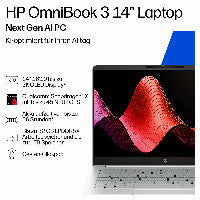 HP OmniBook 3 14-hz0155ng Next Gen AI Copilot+ PC Snapdragon X1-26-100 Laptop 35,6 cm (14") 2K 16 GB LPDDR5x-SDRAM 512 GB SSD Wi-Fi 6E (802.11ax) Windows 11 Home Silber