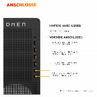 HP OMEN 16L Gaming Desktop PC TG03-0472ng PC AMD Ryzen™ 7 8700F 16 GB DDR5-SDRAM 512 GB SSD Windows 11 Home Tower AI PC Schwarz