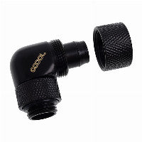 K Alphacool Eiszapfen Anschluss 90 Grad G1/4 Zoll AG auf 13/10mm - drehbar, schwarz