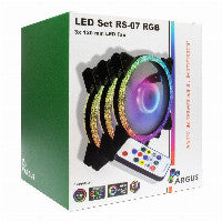 Inter-Tech Lüfter 120*120*25 ARGUS RGB-FAN SET RS-07, 3X LED retail