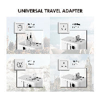USB-A/C Travel charger, 20 W, GaN, 3-port, 2x USB-A (QC), 1x USB-C (PD), Slim Version, White