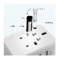 USB-A/C Travel charger, 20 W, GaN, 3-port, 2x USB-A (QC), 1x USB-C (PD), Slim Version, White
