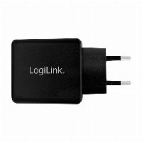 USB-A charger, 12 W, 2-port, 2x USB-A, Black