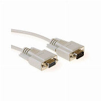 ACT 15m 9 pin D-sub, M/F Serien-Kabel Elfenbein