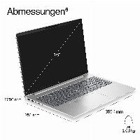 HP E04G3ET laptop Intel Core 7 350 40,6 cm (16") WUXGA 32 GB LPDDR5x-SDRAM 1 TB SSD Wi-Fi 7 (802.11be) Windows 11 Pro AI PC Silber
