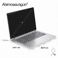 HP E02FCET laptop AMD Ryzen™ 5 230 35,6 cm (14") WUXGA 16 GB LPDDR5x-SDRAM 512 GB SSD Wi-Fi 7 (802.11be) Windows 11 Pro Silber