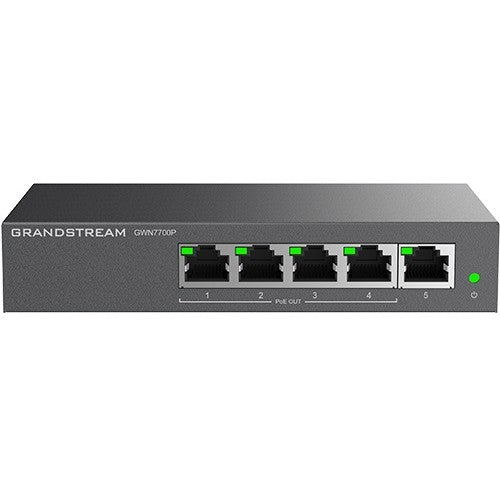 5P Grandstream GWN7700P. 5 Port Switch. 4 Port PoE+