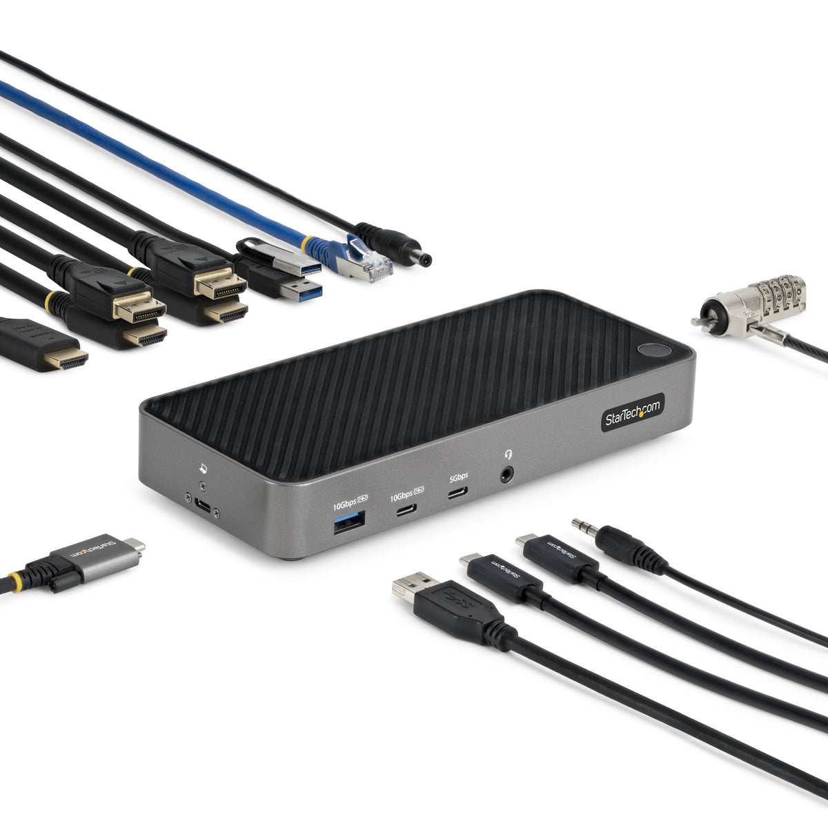 StarTech.com USB-C Drei Monitor Dockingstation - HDMI/DP Dreifach 4K USB C Dock - 5x USB Hub - GbE - 100W PD - Universelle Multi-Monitor Dockingstation - Thunderbolt 3/4 Kompatibel