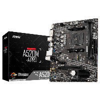 MSI AM4 MSI A520M-A PRO mATX (M.2 Port, PCIe 3.0 x 4, NVMe PCI:1 PCIe:1 RAM:4)