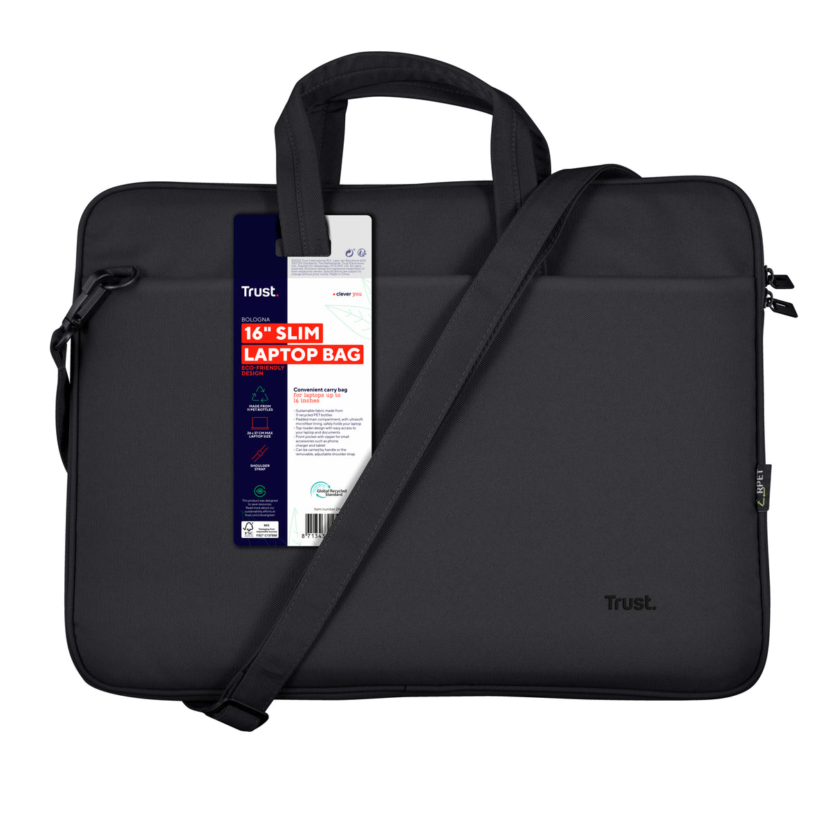Trust Bologna 40,6 cm (16") Toploader-Tasche Schwarz