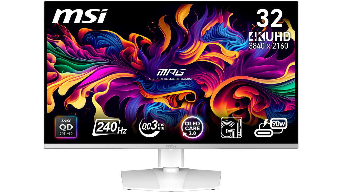 MSI MPG 321URXW QD-OLED Computerbildschirm 80 cm (31.5") 3840 x 2160 Pixel 4K Ultra HD Weiß