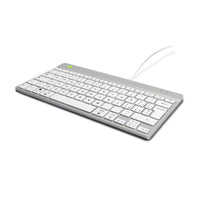 R-Go Tools Ergonomische Tastatur R-Go Compact Break, kompakte Tastatur mit Pausensoftware, QWERTY (IT), Kabelgebunden, Weiß