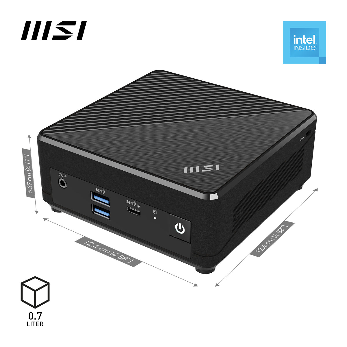 MSI Cubi N ADL-006DE Intel® N N200 4 GB DDR4-SDRAM 128 GB SSD Windows 11 Pro Mini PC Mini-PC Schwarz