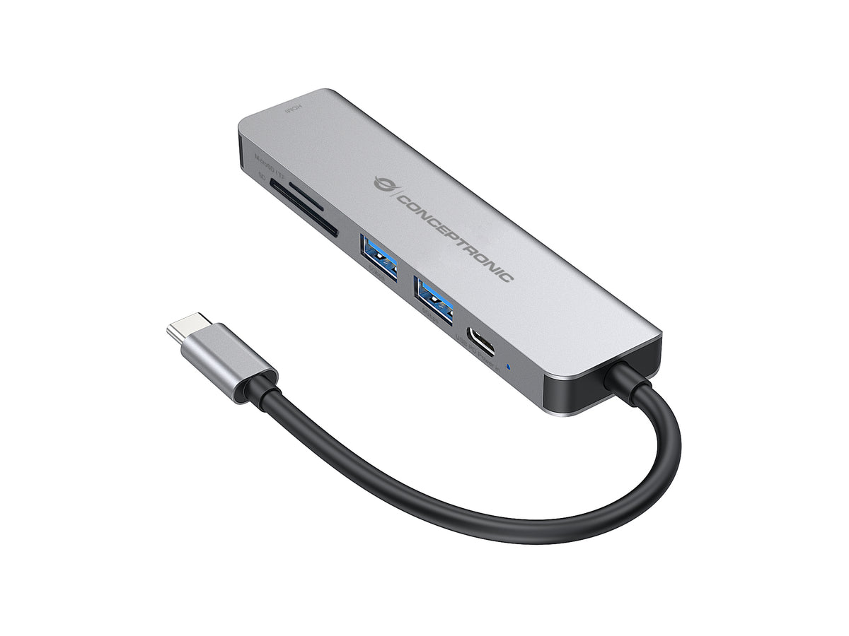 Conceptronic DONN02G laptop-dockingstation & portreplikator USB 3.2 Gen 1 (3.1 Gen 1) Type-C Aluminium