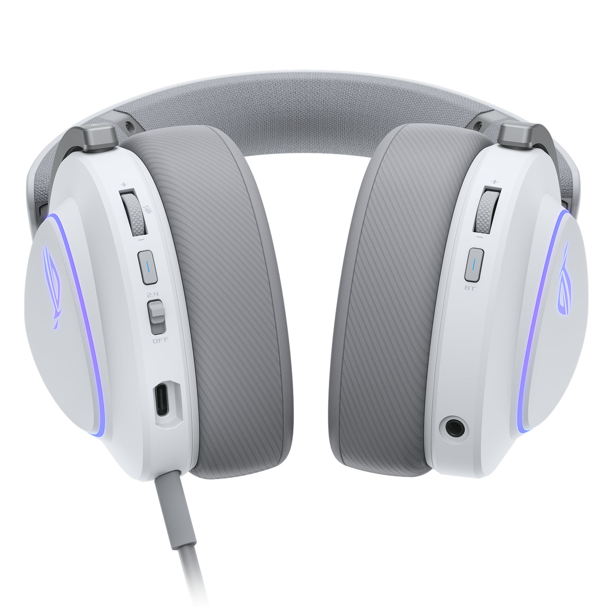 ASUS ROG Delta II Kopfhörer Verkabelt & Kabellos Kopfband Gaming USB Typ-C Bluetooth Weiß