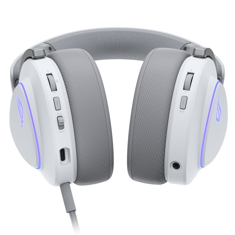 ASUS ROG Delta II Kopfhörer Verkabelt & Kabellos Kopfband Gaming USB Typ-C Bluetooth Weiß