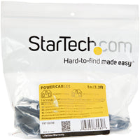 StarTech.com 1 m Stromkabel Verlängerung, C14 auf C13, 10A 125V, 18AWG, Stromkabel Verlängerung für Computer, IEC-320-C14 auf IEC-320-C13 AC Netzteil Stromkabel Verlängerung, UL gelistet