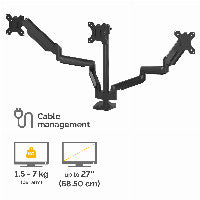 Fellowes Fellowes Platinum Monitorarm dreifach inkl. 2x USB-A Port Schwarz – Ansicht 3