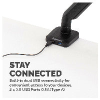 Fellowes Fellowes Platinum Monitorarm einzel inkl. 2x USB-A Port Schwarz – Ansicht 4