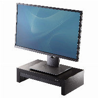 Fellowes Designer Suites Monitorständer Bildschirm-Halterungen – Schwarz mit Perleffekt, bis 21 Zoll, 18 kg Tragkraft, Höhenverstellung 110-150 mm – 8038101