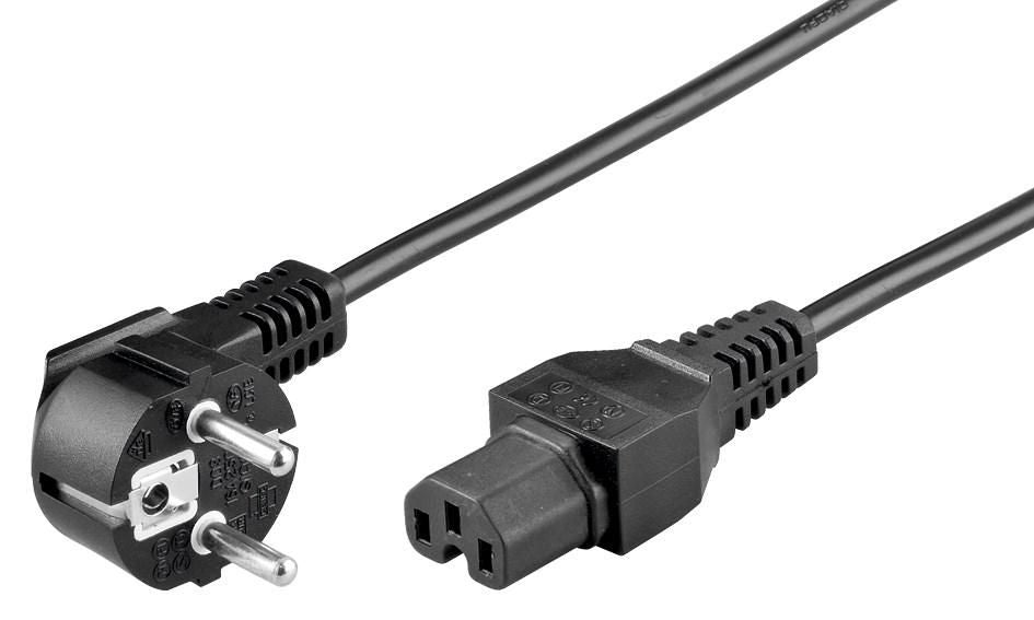 Microconnect PE010419 Stromkabel Schwarz 2 m Netzstecker Typ E+F C15-Koppler