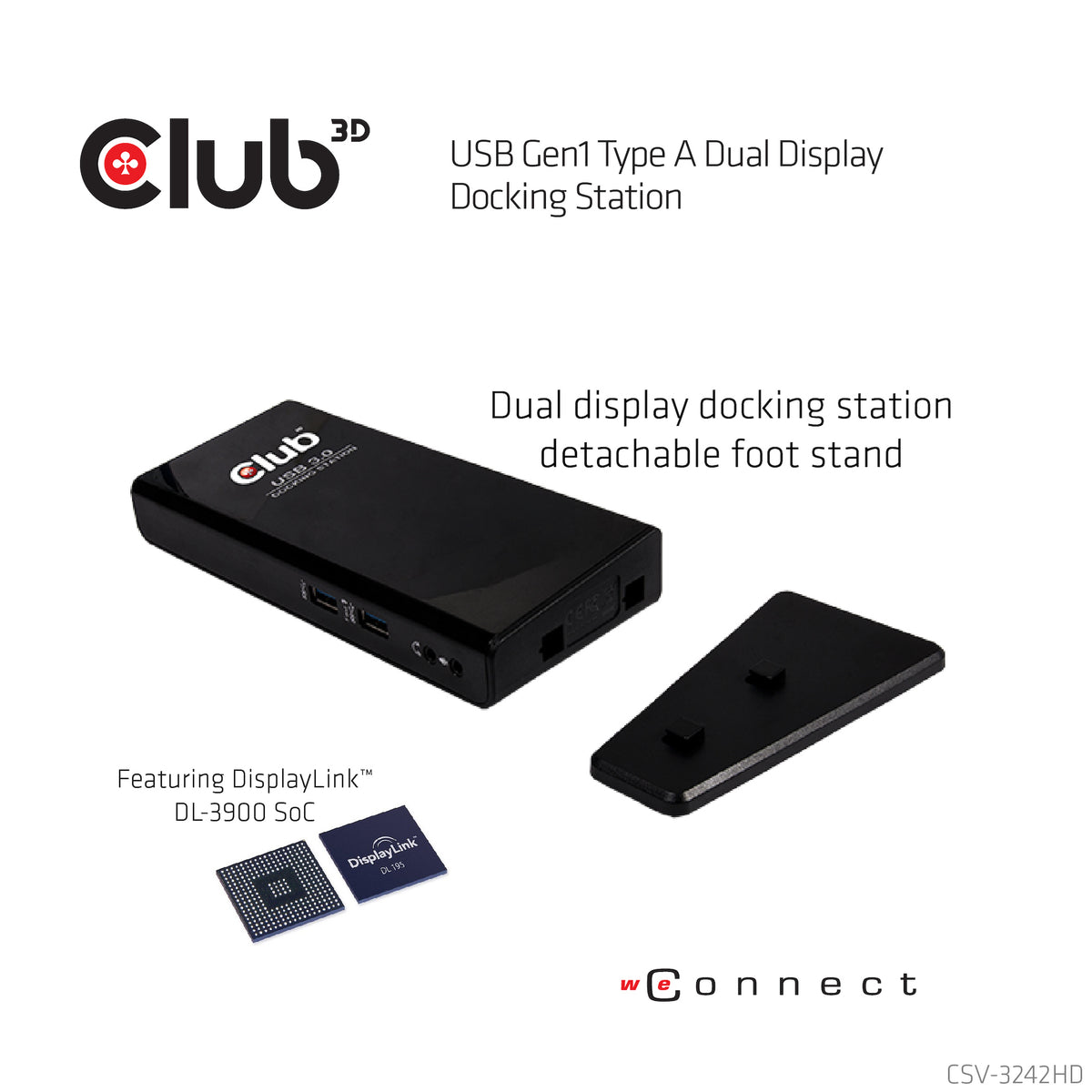CLUB3D USB Gen1 Type A Dual Display Docking Station