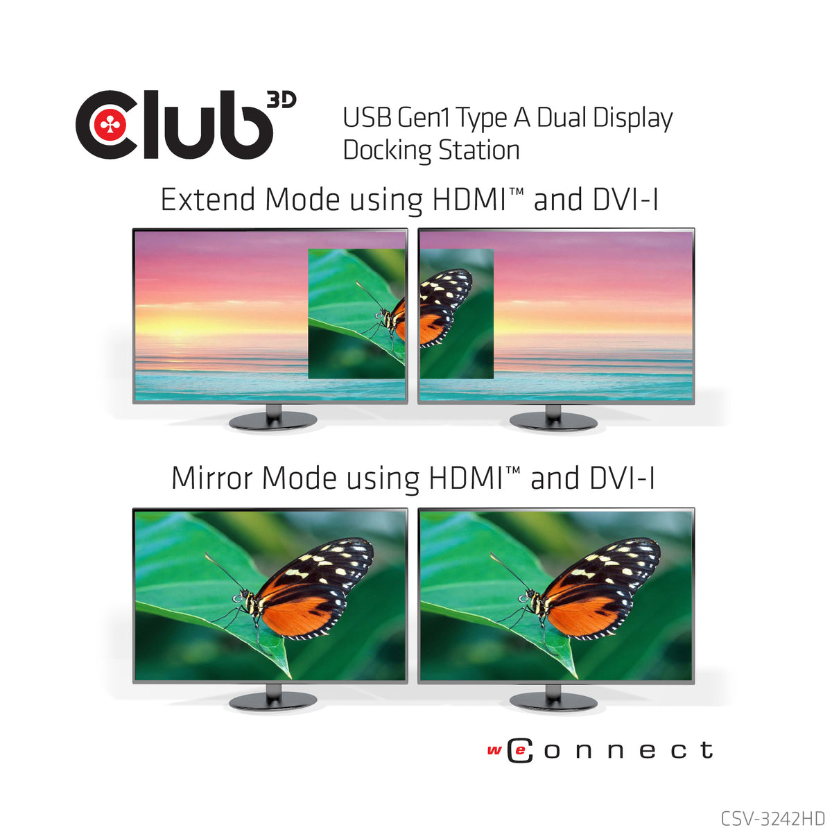 CLUB3D USB Gen1 Type A Dual Display Docking Station