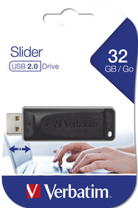 Verbatim Slider - USB-Stick 32 GB - Schwarz