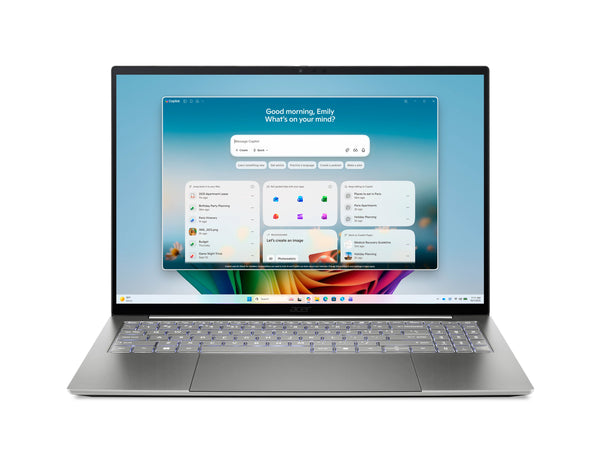 Acer Swift 16 AI SF16-71T-79NV Copilot+ PC Intel Core Ultra X7 358H Laptop 40,6 cm (16") Touchscreen WQXGA+ 16 GB LPDDR5x-SDRAM 512 GB SSD Wi-Fi 7 (802.11be) Windows 11 Home Grau