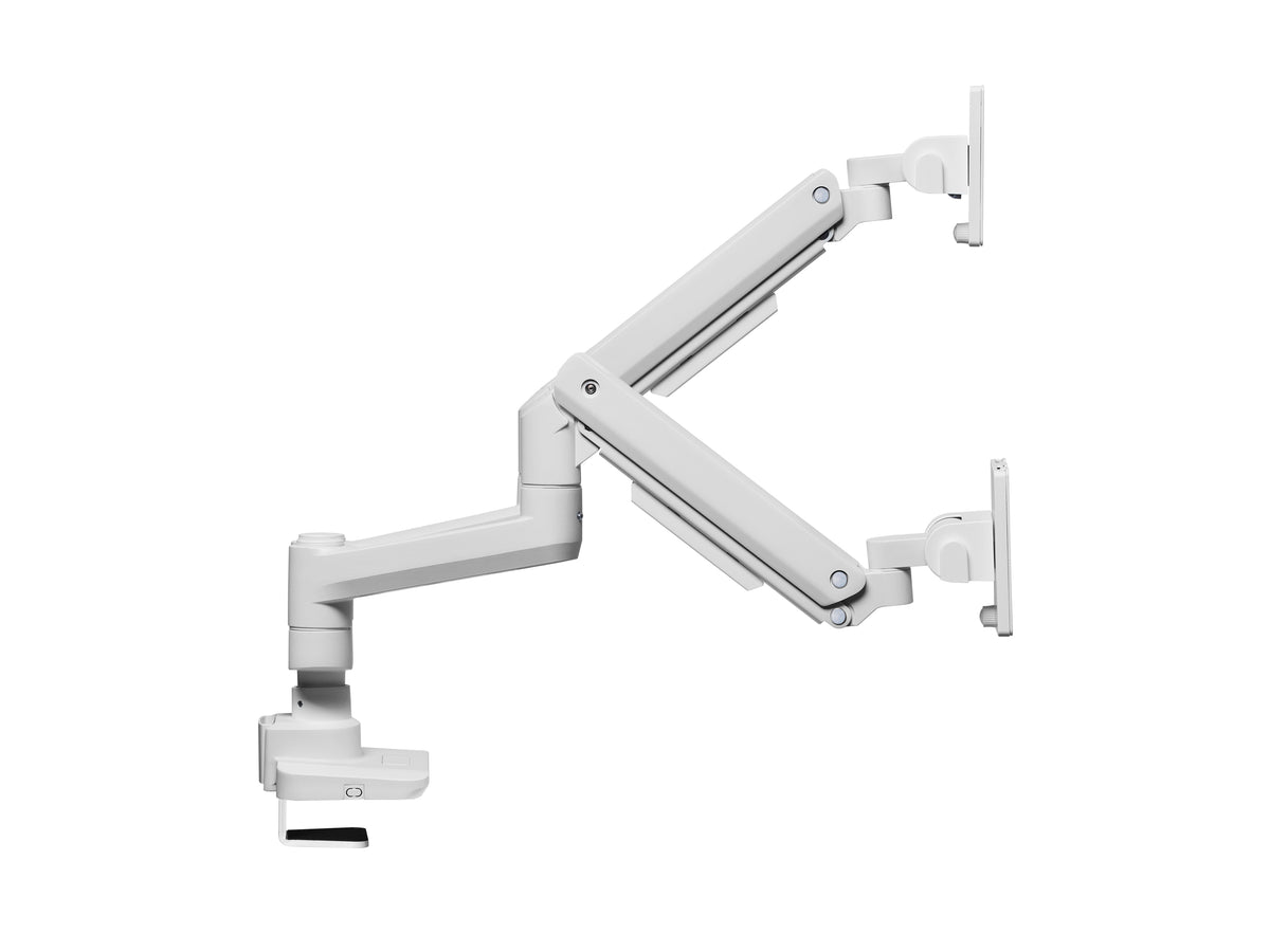 Equip 17"-35" Schwerlast-Doppelmonitor-Schreibtischhalterung, Weiß