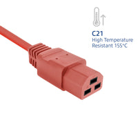Cavo di alimentazione ACT C14 - C21 IEC60320 rosso 2,5 m