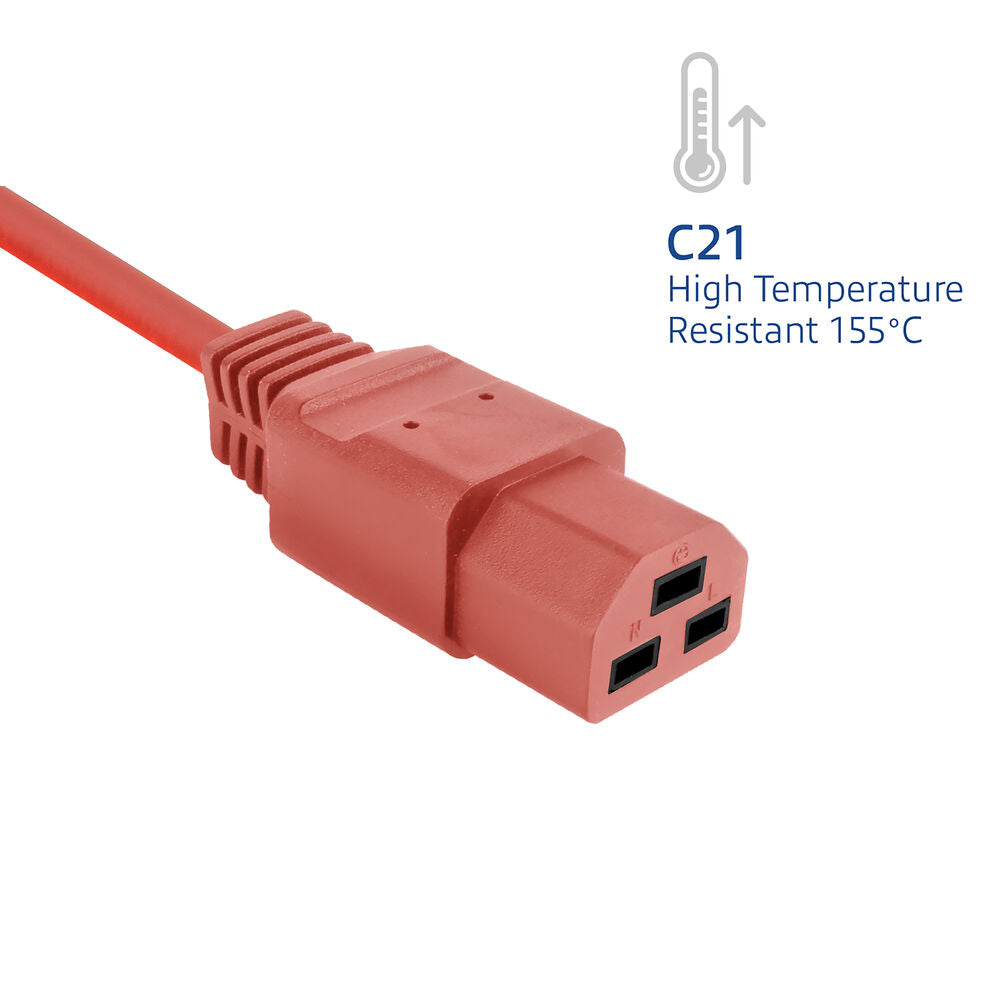 Cavo di alimentazione ACT C14 - C21 IEC60320 rosso 3 m