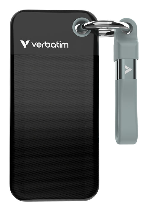 Verbatim Pocket SSD 1 TB USB Typ-C 3.2 Gen 2 (3.1 Gen 2) Schwarz, Grau