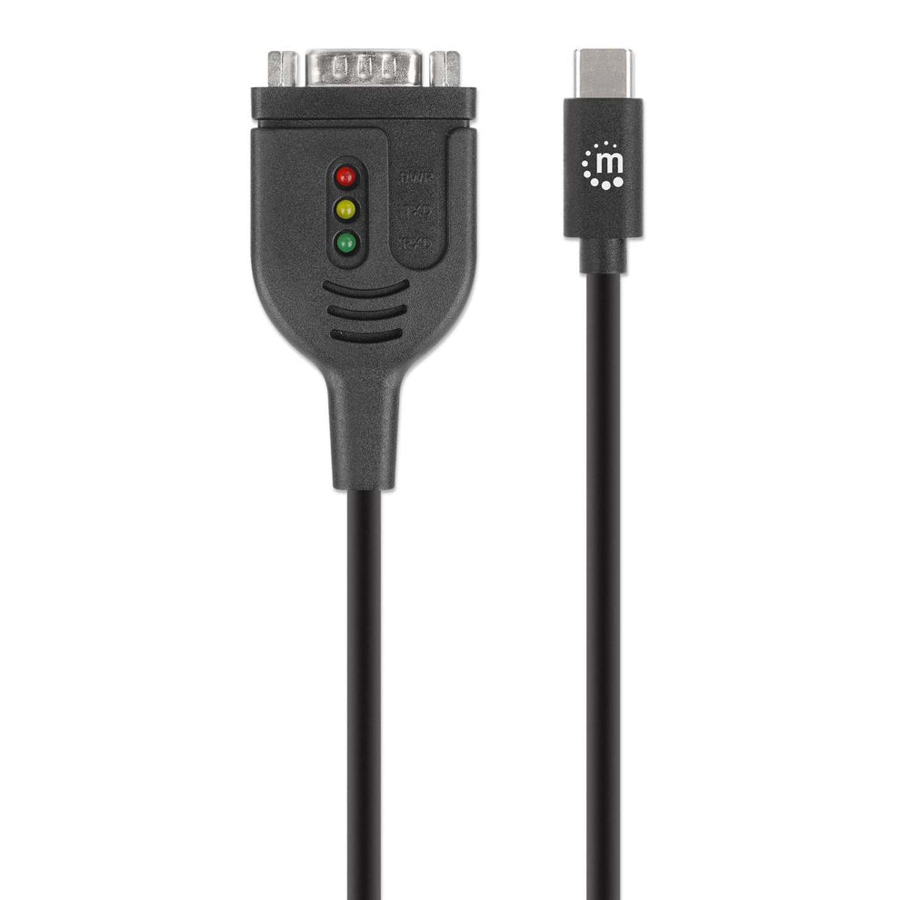 Manhattan 154499 Serien-Kabel Schwarz 1 m USB Typ-C DB-9