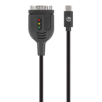 Manhattan 154499 Serien-Kabel Schwarz 1 m USB Typ-C DB-9