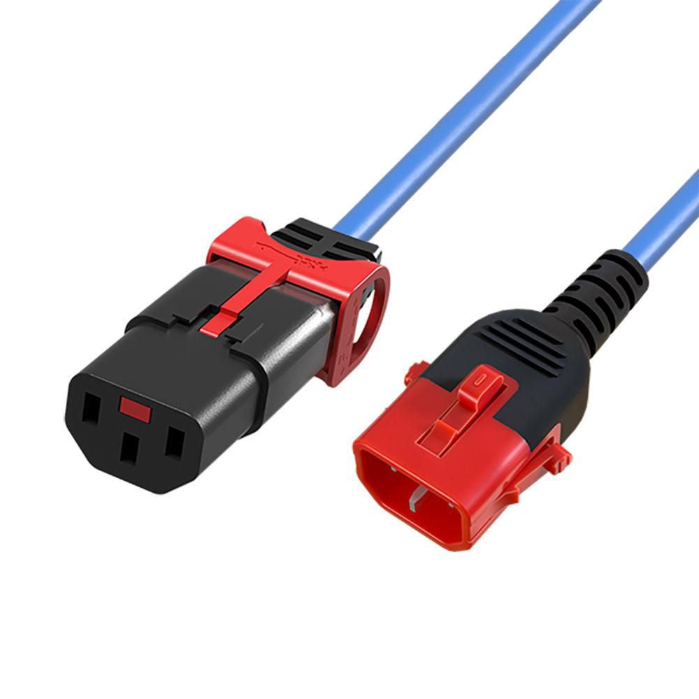 Microconnect MC-DUALC13C14S-3B Stromkabel Blau 3 m C13-Koppler C14-Koppler